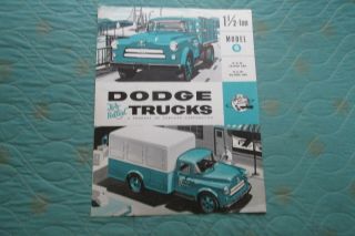 Auc470 1955 - 1956 Dodge 1 1/2 Ton Model G Truck Sales Brochure