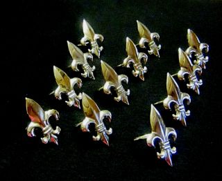 Fleur De Lis Polished Metal Silver Napkin Rings (set Of 12)
