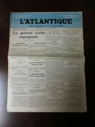S.  S.  Normandie On Board Newspaper 1936