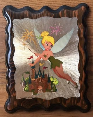 Vintage 1986 Walt Disney Productions Wall Plaque Tinkerbell Cinderella Castle