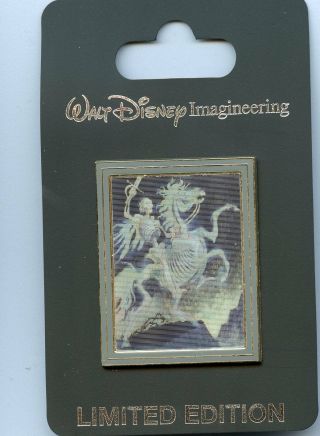 Wdi Disney Imagineering Haunted Mansion Knight On Horse Portrait Lenticular Pin