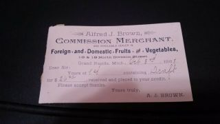 1888 Grand Rapids Michigan Advertising Postcard Alfred J Brown
