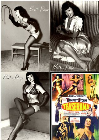 Betty Page Postcards - Rare Hard To Find - Four Cards In Total