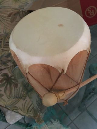 Vintage Native American Indian Drum Double Side Rawhide 4