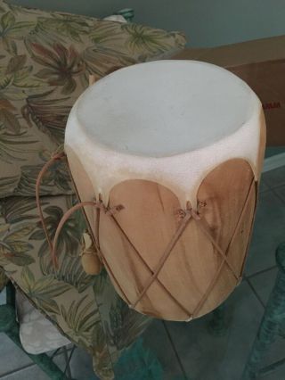 Vintage Native American Indian Drum Double Side Rawhide 7