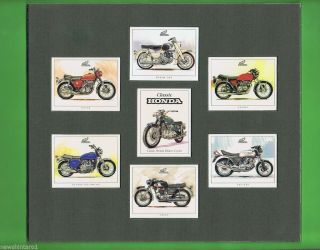 Mounted Set Of Classic Honda Motorcycle Cards
