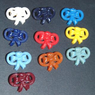 10 Vintage Realistic/goofie Bow Buttons 5303