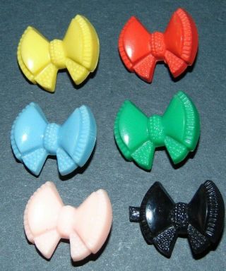 6 Vintage Realistic/goofie Bow Buttons 5320