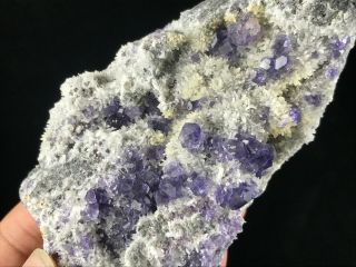 Purple Fluorite With Quartz On Matrix From China