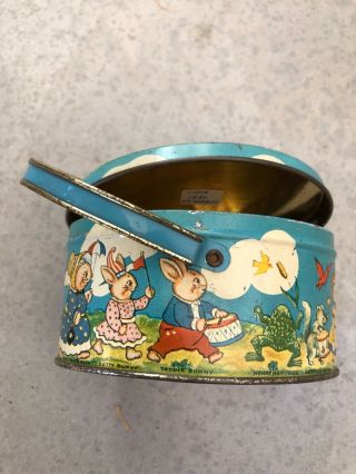 Peter Rabbit On Parade Vintage Candy Box Old Tin Litho