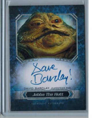 2016 Topps Star Wars Masterwork David Barclay Auto Autograph Jabba The Hutt