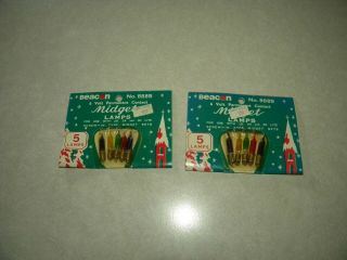 10 Vintage Miniature Christmas Lites Screw In Type 2 Cards Of Five.