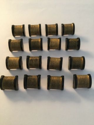 Vintage Realistic Buttons Molded Plastic Set Of 16 Spools Of Thread Goofies