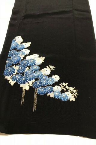 Vintage/japanese Tomesode Kimono Silk Fabric/ Chrysanthemum L447