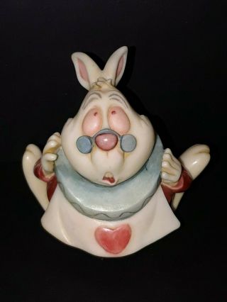 Disney “i’m Late” White Rabbit Alice In Wonderland Trinket Box Harmony Kingdom