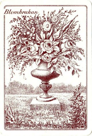 1 Wide Playing Game Swap Card Flowers - Garden Urn Floral Arrangement C1900