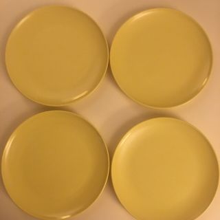 4 Watertown Lifetime Ware Melamine Yellow 10 " Dinner Plates