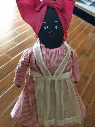Vintage Black Americana Mammy Doll,  Broom,  Brush Craft Decoration,  Doll