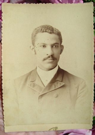 Antique AFRICAN AMERICAN CDV Portrait of Young Gent 6 