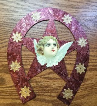 Angel In Horse Shoe Star.  Paper Pennsylvania Homemade Style.  2006.  Old Trim