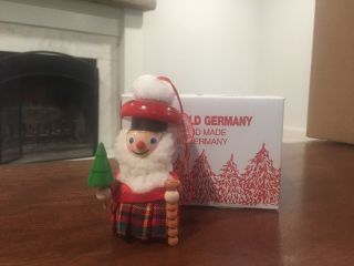 Steinbach Wood Wooden German Christmas Ornament Scottish Santa Tag Box