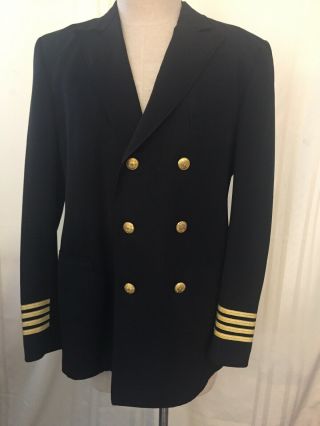 Vintage 1987 Delta Airline Pilot Uniform Jacket Wing Buttons Aviation Crew Usa