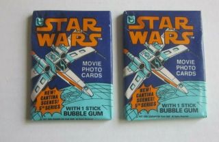 (2) 1977 Topps " Star Wars " Series 5 Wax Pack