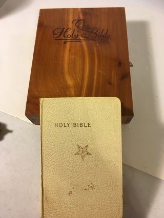 Holy Bible With The Holy Bible Wooden Box Circa 1940’s