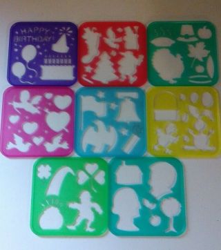 Complete Set Of 8 Rare Vintage Tupperware Holiday Stencils