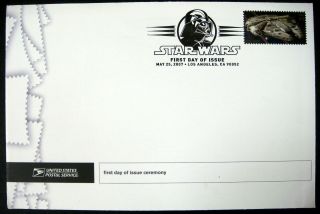 2007 U.  S.  Star Wars Millennium Falcon First Day Issue Ceremony Cover Stamps 6x9