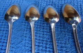 Vintage National Silver Co.  Narcissus Silverplate Ice Tea Spoon Set Of 4 5