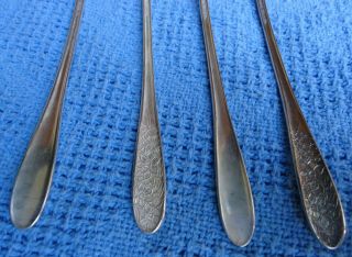 Vintage National Silver Co.  Narcissus Silverplate Ice Tea Spoon Set Of 4 6