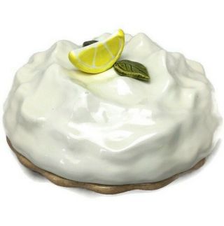 Vintage Ceramic Lemon Meringue Pie Dish With Cover Whittier Ware