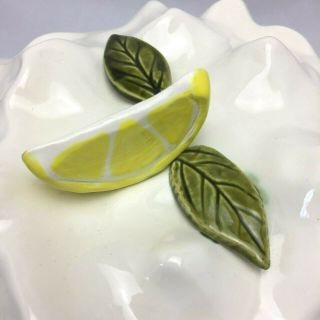 Vintage Ceramic Lemon Meringue Pie Dish With Cover Whittier Ware 3
