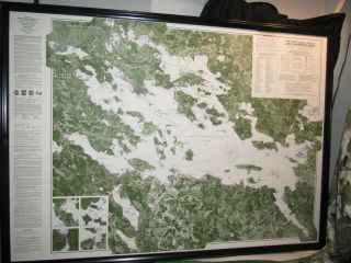 1988 1989 Lake Navigation Chart Map Lake Winnipesaukee Hampshire 26 " X 35 "