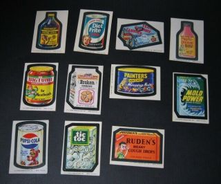 Topps Wacky Packages - 1974 Series 10 - 11 Cards Tic Toc Pupsi Cola,  Nm