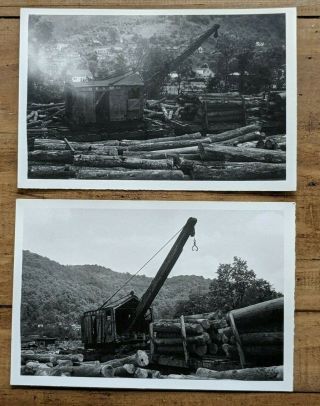 Vintage B&w Photographs Cherry River Boom & Lumber Co.  Crb&l Mow Rail Crane