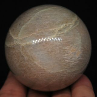 58mm 9.  1oz Natural Garnierite Moonstone Crystal Sphere Ball