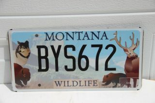 Montana License Plate Montana Wildlife Bear Elk Buffalo Wolf