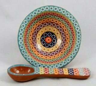 Ceramic Salsa Dish/Condiment Mexican Folk Art Potter Mauricio Martinez 2 Multi 2