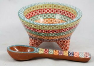Ceramic Salsa Dish/Condiment Mexican Folk Art Potter Mauricio Martinez 2 Multi 3