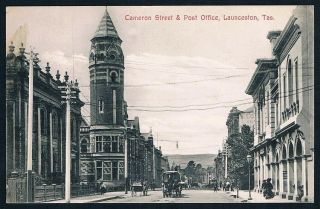 Tasmania • Spurling Postcard • Cameron Street & Post Office,  Launceston