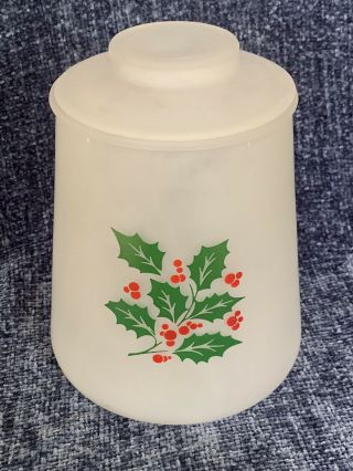Indiana Glass Holly ‘n Frost Frosted Holly Cookie Jar Bartlett - Collins Mold