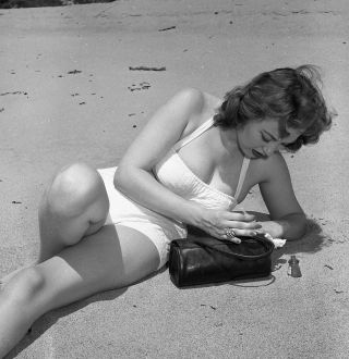 1960s Ron Vogel Negative,  Sexy Pin - Up Girl Donalda Jordan At Beach,  T244668