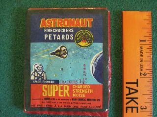 Vintage 1960s Astronaut Space Pioneer Firecracker Complete Pack/label