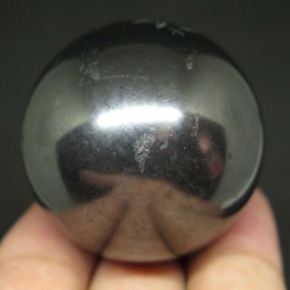 37mm 2.  2oz Natural Black Shungite Crystal Sphere Ball