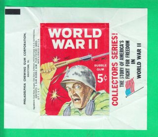 1965 Philadelphia World War 11 War Bulletin 5 Cent Wax Wrapper Nm