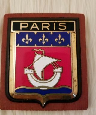 Paris Drago France Radiator Grill Car Club Auto Automobile Badge Emblem Vintage