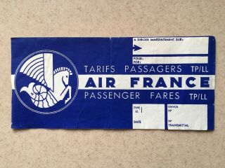 Large Vintage Air France Luggage Label