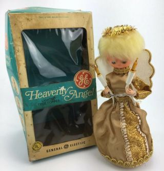 Vintage - Ge Heavenly Angel Lighted Christmas Tree Topper W/ Box